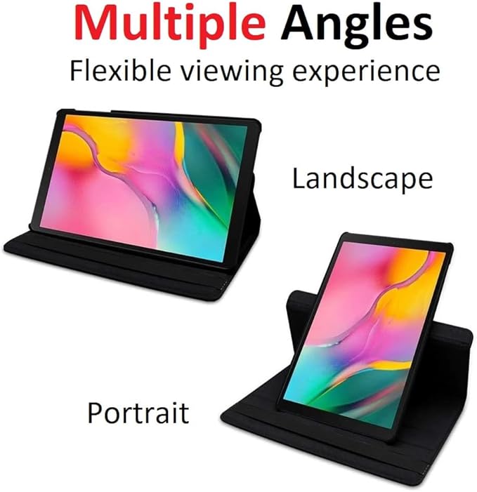 Vultic Rotating Case for Samsung Galaxy Tab A 8.4 2020 (8.4-inch) [SM-T307U] 360 Degree Stand [Auto Sleep/Wake] Folio PU Leather Smart Tablet Cover (Black)