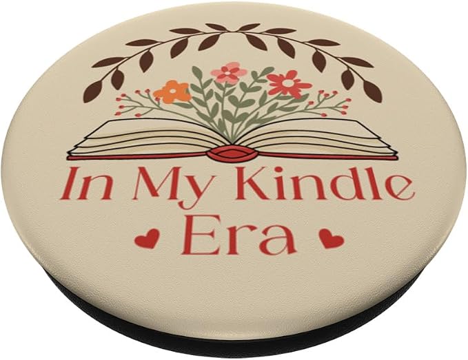 in My Kindle Era Botanical Flowers Book Lover PopSockets Adhesive PopGrip