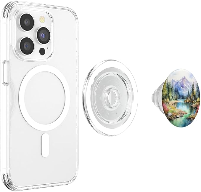 Watercolor Mountains Landscape Lake Nature PopSockets PopGrip for MagSafe