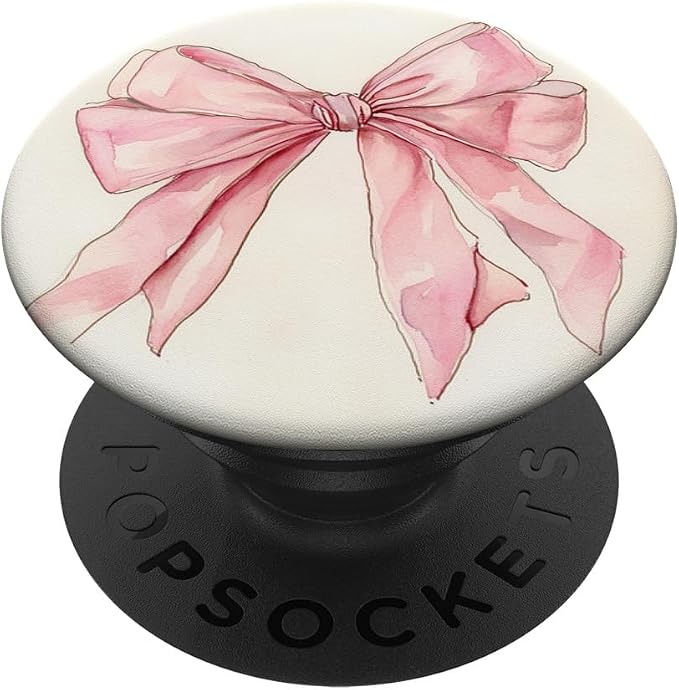 Girly || Bow in Watercolor|| Coquette || Aesthetic Pink Bow PopSockets PopGrip for MagSafe
