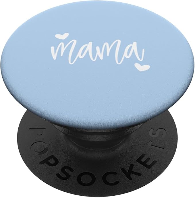 Cute Mama Lettering Hearts Mom Blue PopSockets Adhesive PopGrip