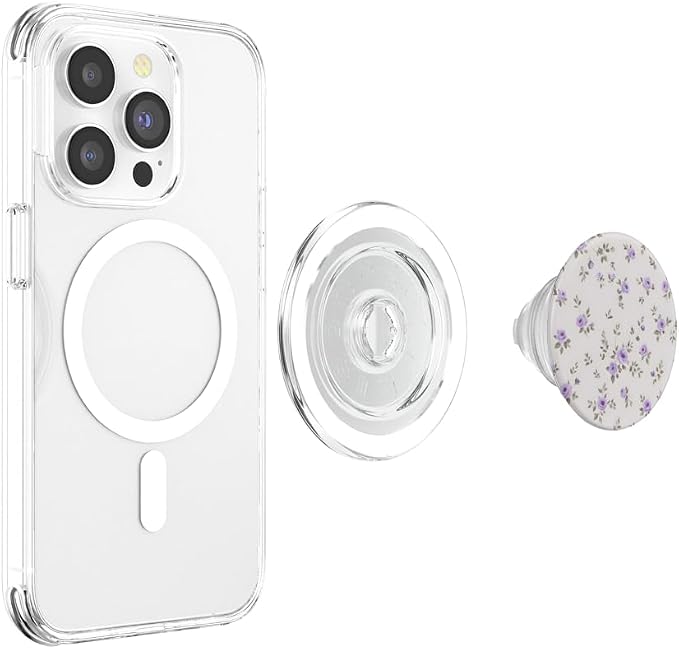Cute Lavender Rose Pattern Floral PopSockets PopGrip for MagSafe