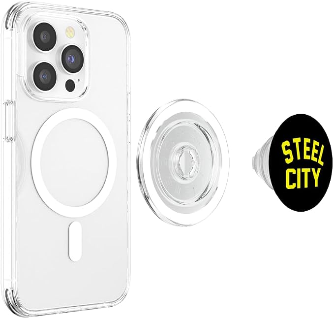 STEEL CITY PITTSBURGH BLACK AND GOLD PopSockets Adhesive PopGrip