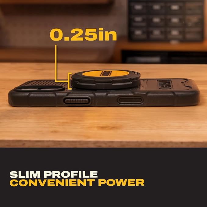 DEWALT Heavy Duty Wireless Charger 15W Max Cell Phone Charger | Wireless Charging Pad for MagSafe Compatible iPhone 17/16/15/14/13/12 Plus Pro Max Includes Wall Mounting Plate