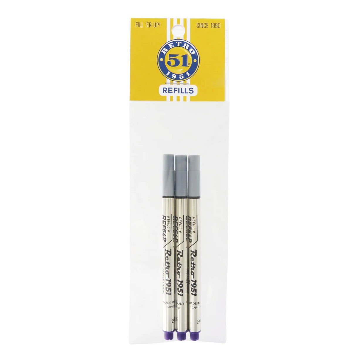 Retro 51 Fountain Pen Refills, Purple, 3-Pack (REF56P-B)