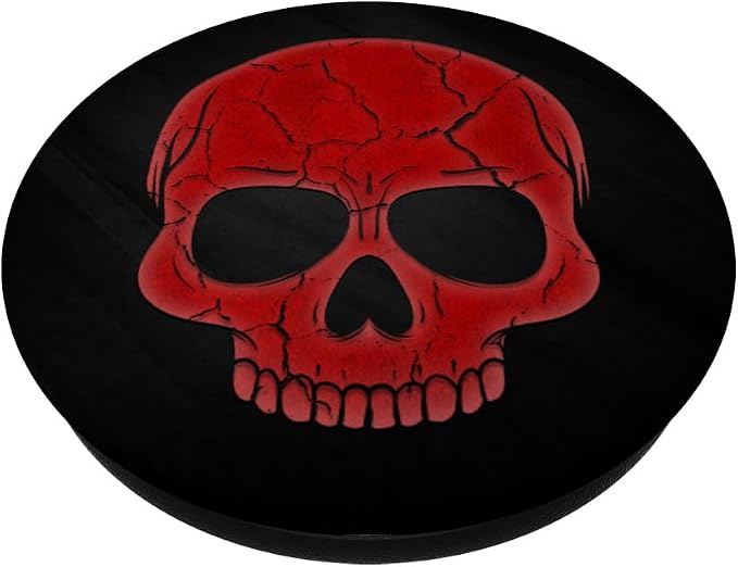 Red Skull face On Black PopSockets Adhesive PopGrip
