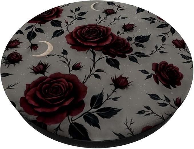 Dark Red Rose Floral Pattern PopSockets Adhesive PopGrip