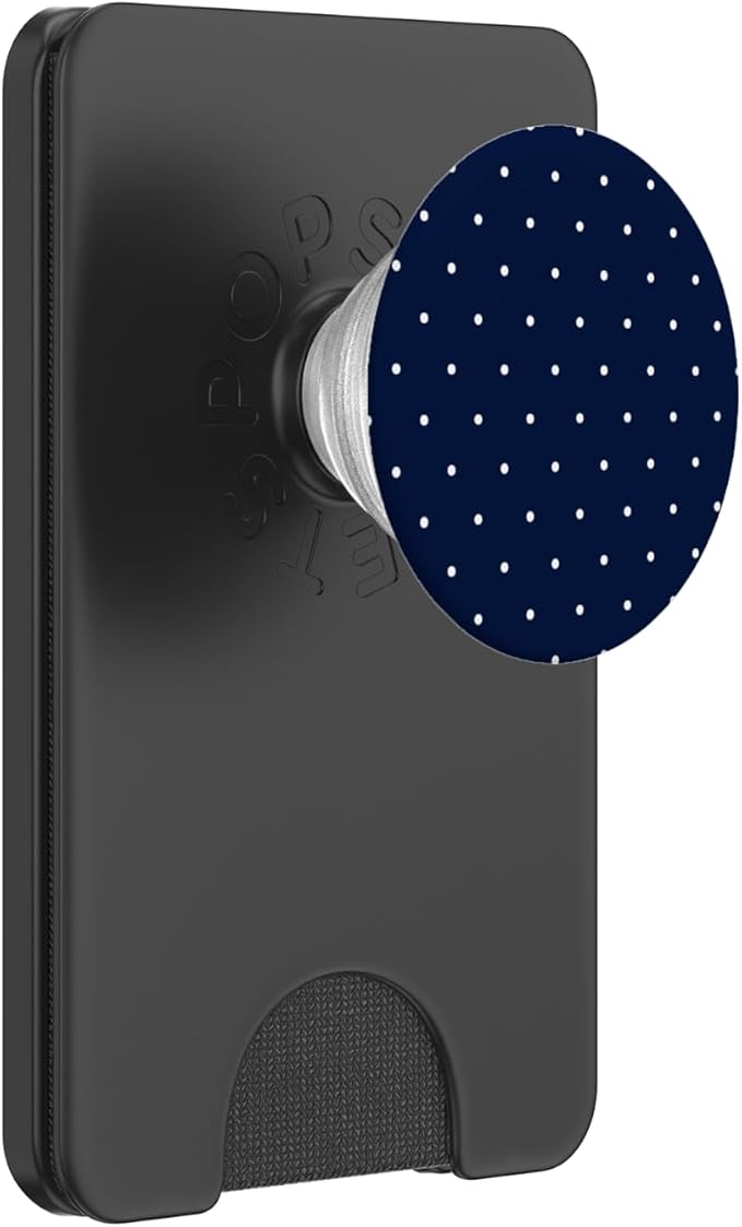 Navy Blue Polka Dot PopSockets PopGrip for MagSafe