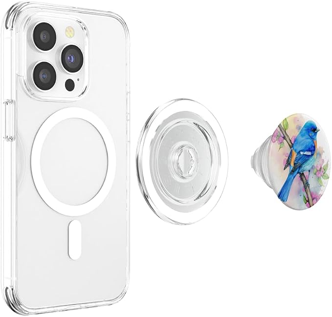 Colorful Blue Bird Watercolor PopSockets Adhesive PopGrip