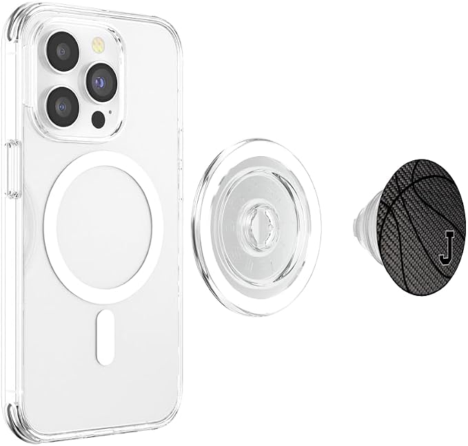 Basketball Letter J Black Phone Stand Initial J for Men PopSockets Adhesive PopGrip