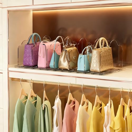 ANTOWIN 2 Pack Purse Organizers for Closet, Clear Adjustable Shelf Divider, Handbag Separators Storage Organizer, Shelf Divider in Bedroom, Office, Easy to Install and Clean - size: Cloud-shaped
