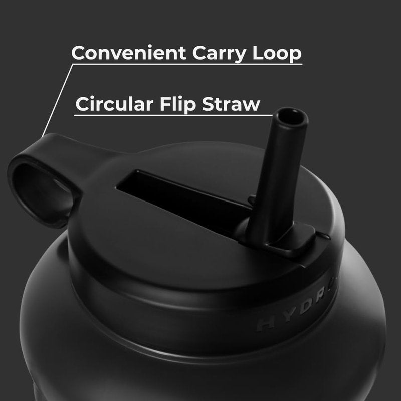 HydroJug Pro 73 oz Plastic Water Jug with Handle & Flip Straw, Black
