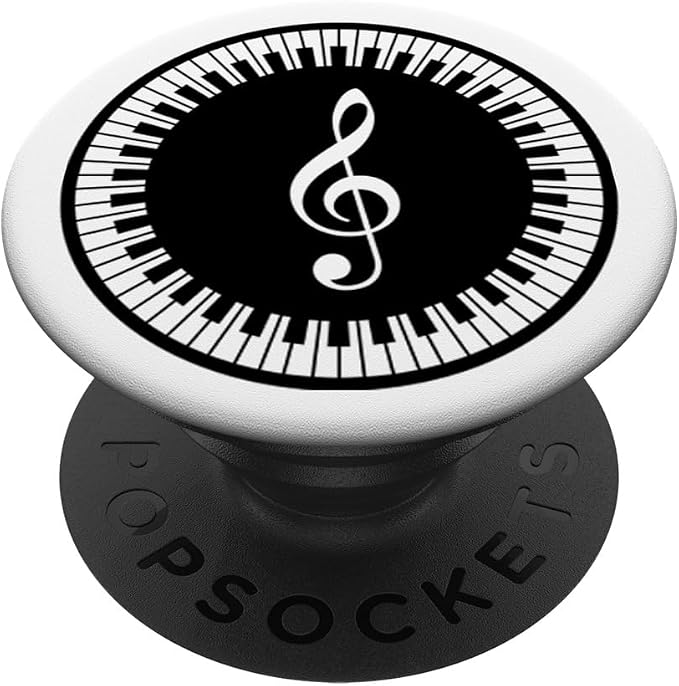 Music Symbol Circular Piano G-Clef Art Cool Musician Gift PopSockets Adhesive PopGrip