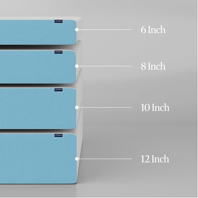 LIFEMENT Basic Queen Cooling Gel Infused Memory Foam Mattress in a Box | Medium Firm Bed, Fiberglass Free, Certified Pressure Relief Foam, Cooling Comfort Sleep, 12 Inch
