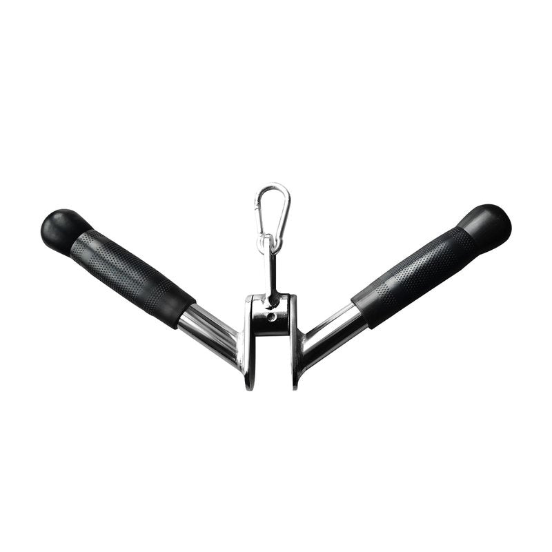 plzzree V-bar Tricep Press Down Bar - Pulley Cable Machine Attachment Rotating Bar for Home Gym Strength Training Handle with Rubber Handgrips - LAT Pull Down Machine LAT Pulldown Attachments