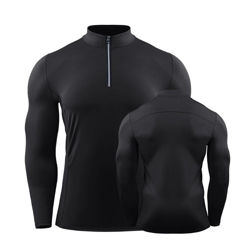 txxeoss Quarter Zip Workout Pullover Men Long Sleeve Compression Tee Mock Neck 1/4 Zip Mens Althletic Sport Baselayer