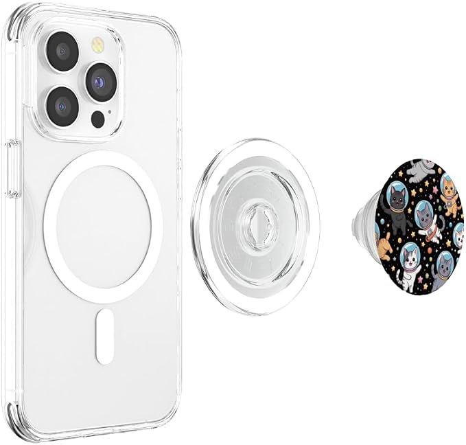 Space Planets Feline Animal Pet Kawaii Cat Astronaut PopSockets PopWallet for MagSafe