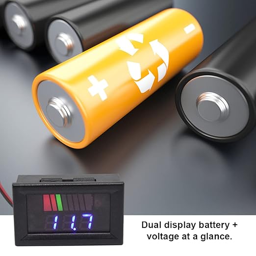 Battery Charge Level Indicator Universal Car Battery Capacity Meter Tester Checker 12v-60v Blue Motorcycle Checker Auto Tester Fuel Gauge Indicator