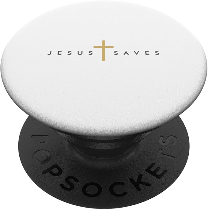 Jesus Saves Cross Gold Thin Christian Jesus White 33andme PopSockets PopWallet for MagSafe