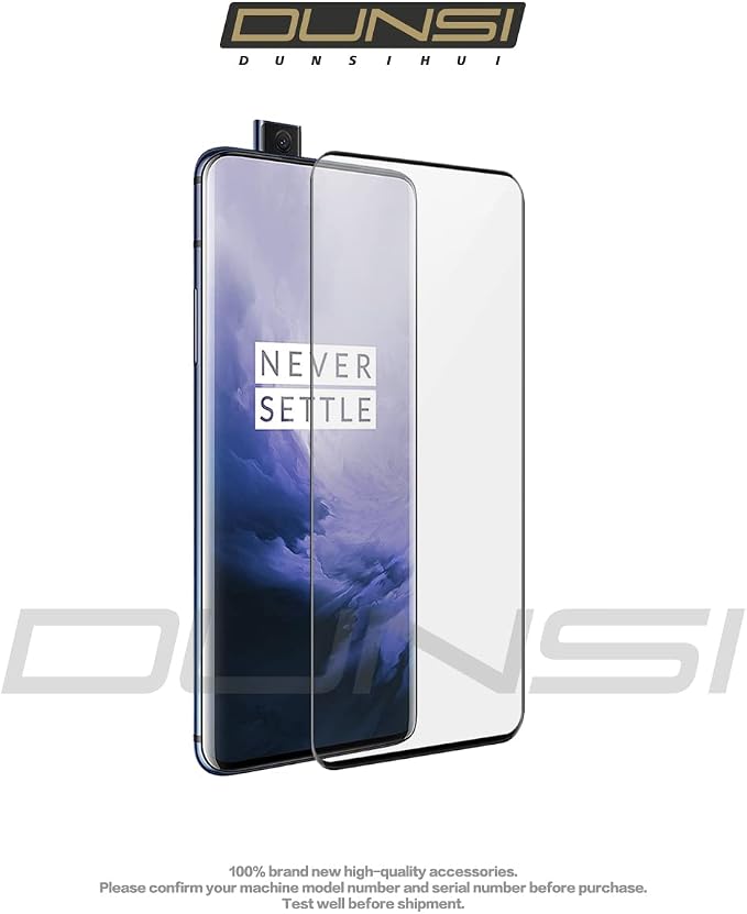 DUNSIHUI 3 Pack Screen Protector for One-Plus 7 ProAnti-Scratch 9H Hardness Full Coverage For One-Plus 7 Pro Black Edges Silk Print Tempered glass Protector Film.