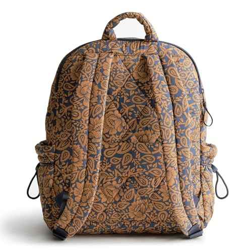 Vera Bradley Women's Featherweight Large Bancroft Backpack, Lotus Montage Roasted Pecan, One Size