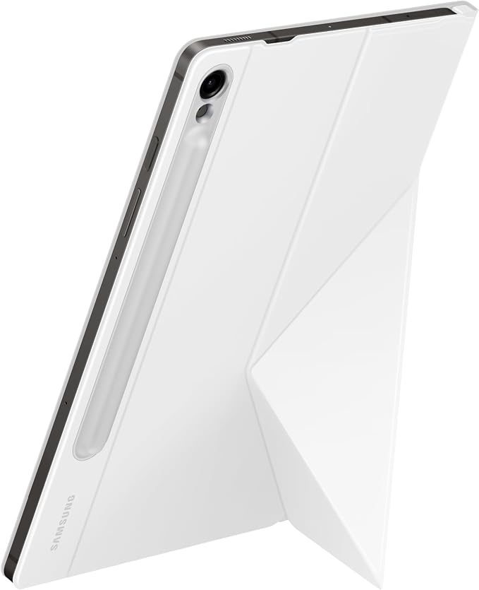 Samsung Galaxy Tab S9 FE Smart Book Cover Tablet Protector Case Landscape and Portrait Stand Options Detachable Magnetic Back Auto Screen On/Off US Version White
