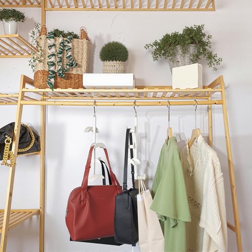 Purse Hanger Organizer for Closet, Hanging Bag Holder, with 4 Hooks, Hanging Organizer for Handbag Keeping Purses, Storage Hook Backpack Rack Space Saving Hanger (1 Pack) - size: 1 pack