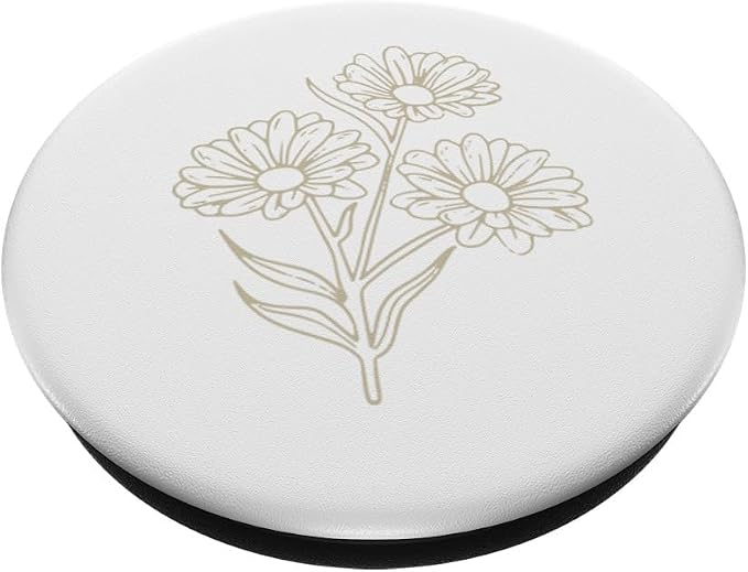 Beige White Daisy PopSockets Adhesive PopGrip