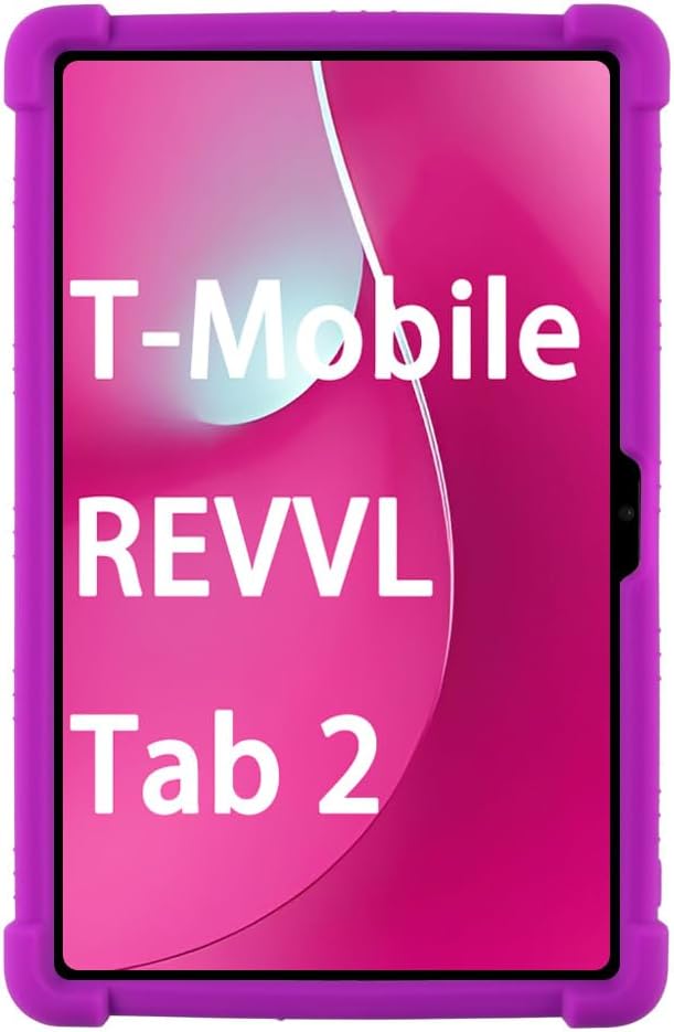 for Revvl Tab 2 Case (2025) Kids Soft Silicone Cover for Tmobile Revvl Tab 2 Tablet Case with Stand (Black)