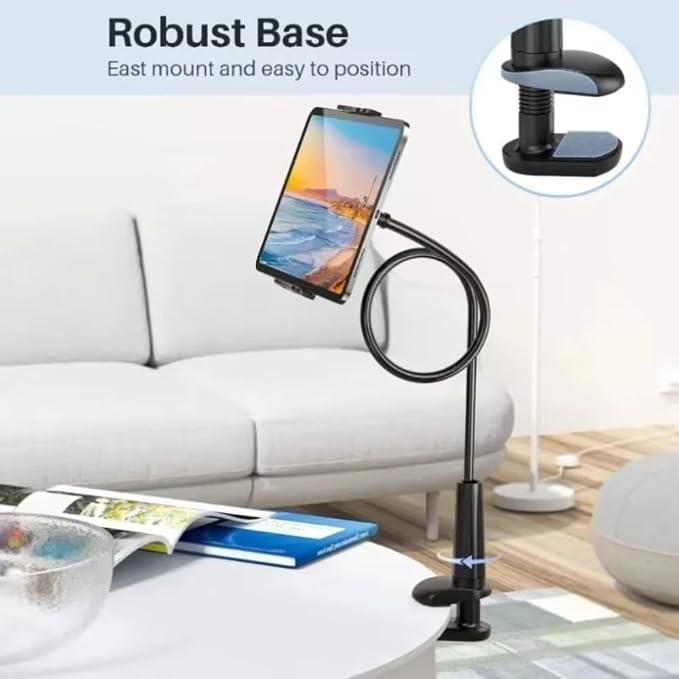 Multifunctional Lazy Phone and Tablet Universal Holder 80cm Tablet Holder Stand for iPad Air Mini or Other 4.7-10.5 Devices (Black)
