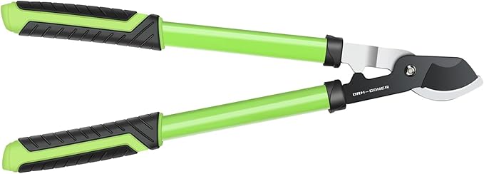 23" SK5 Dual-Blade Loppers Cuts 2" Dry/Wet Branches - Triangular Steel Tube & SecureLock, Heavy Duty Tree Trimmers Green/Black