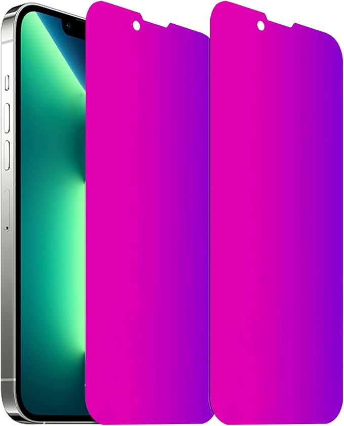 2 Pack Anti-Blue Privacy Tempered Glass for iPhone 11 / iPhone XR Anti-Spy Screen Protector Film Electroplated Gradient Colorful 6.1 inch