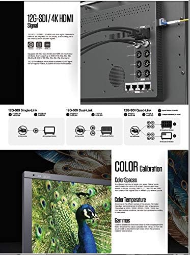 LILLIPUT 17.3" Q17 FHD PRO SDI Filmmaking Monitor 3D Lut HDR Waveform/Vector/Histogram/4 Bar Display/Audio Vector/Level Meter with Gold mount and 19" rack mount ears by VIVITEQ