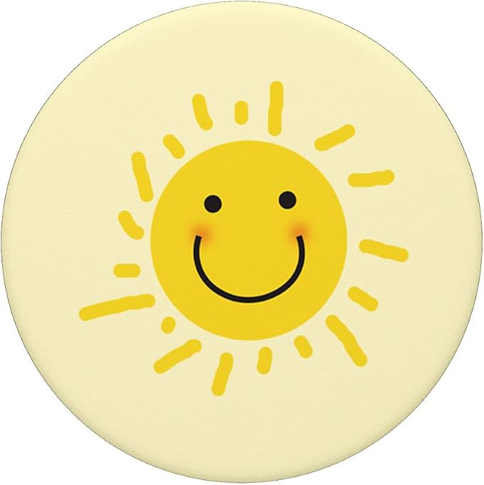 Cute Smiling Face Summer Sun Sunshine Pattern Cute Yellow PopSockets Swappable PopGrip