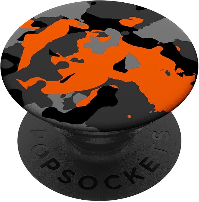 Orange Camouflage PopSockets Adhesive PopGrip