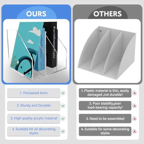 Acrylic Paper Tray Stackable Letter Organizers, Clear Paper Tray Desk Organizer, 3-Tier, Desk A4 File Holder for Office Document Desktop File Tray-2pack - style: Vertical-2Pack