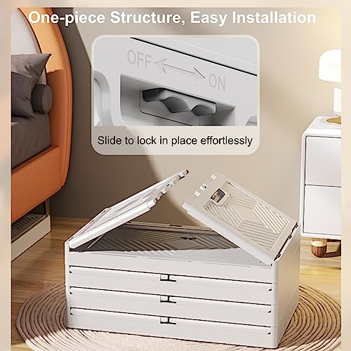 4 Pack Large Collapsible Storage Bins With Lids & Wheels, 11.5 Gal Plastic Folding Storage Box, Stackable Storage Bins with Doors for for Home Office - size: 11.5 Gal, style: 4 Pack