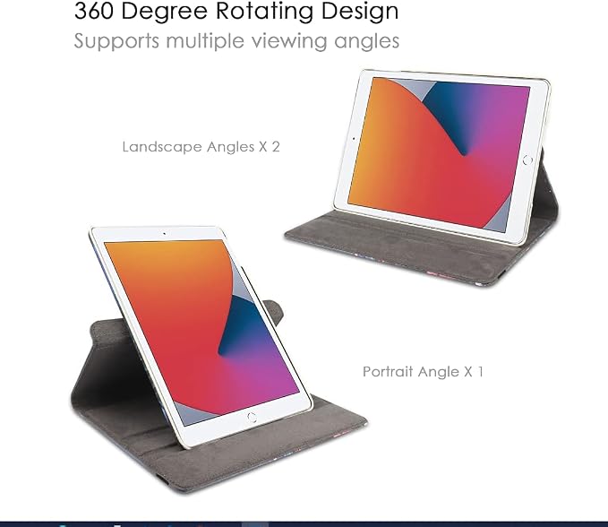 Case for ipad pro 12.9 inch 2nd &amp 1st Generation Old Model 2017/2015 MP6G2LL/A MQDA2LL/A MPLL2LL/A ML0F2LL/A ML3K2LL/A ML0N2LL/A ML0R2LL/A with Rotating Stand Auto Sleep/Wake (Blue)