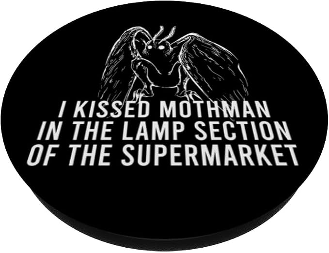 Mothman Cryptid I Kissed Mothman In The Lamp Section PopSockets Adhesive PopGrip