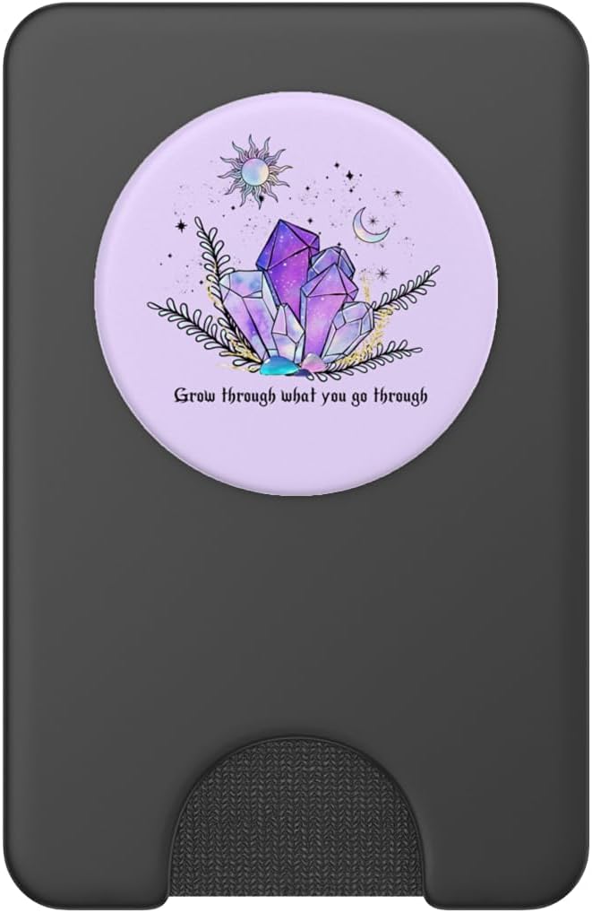 Purple Sun Moon Stars Celestial Mystical Crystals PopSockets Adhesive PopGrip