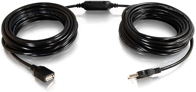 C2G 52107 USB A to A Long USB Extension Cable 6.56 Feet (2 Meters) Black (Pack of 2)
