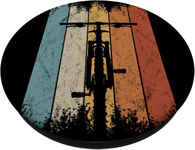 80s Retro Frontal MTB Bicycle Cycling Mountain Biking PopSockets Adhesive PopGrip