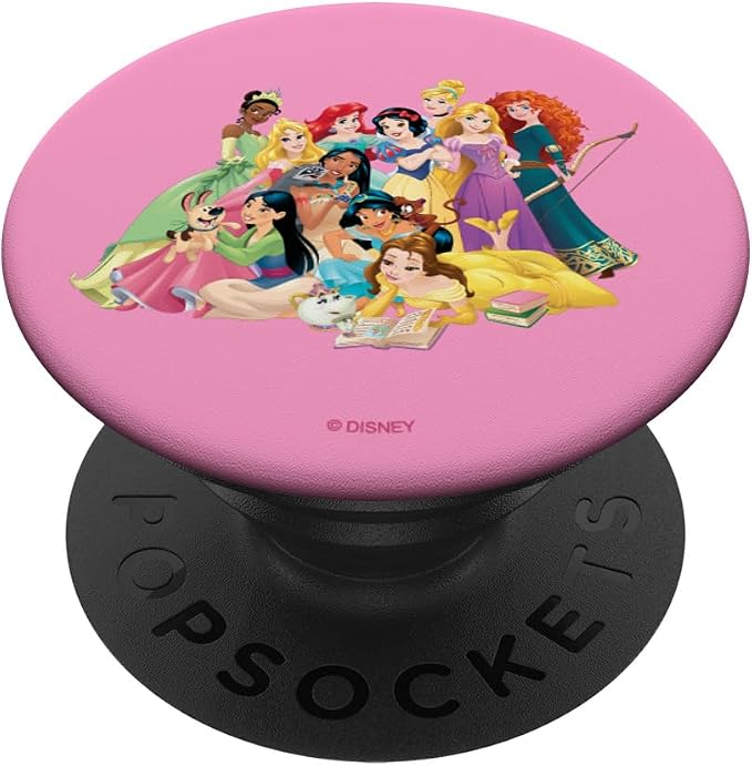 Disney Princesses Group Photo in Pink PopSockets Adhesive PopGrip