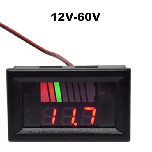 Battery Charge Level Indicator Universal Car Battery Capacity Meter Tester Checker 12v-60v Red Motorcycle Checker Auto Tester Fuel Gauge Indicator