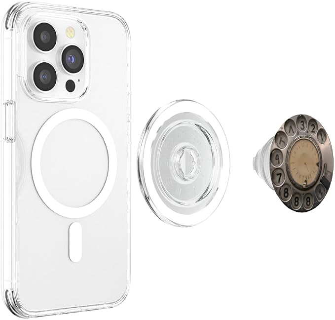 Vintage Rotary Telephone Illustration Print PopSockets PopGrip for MagSafe