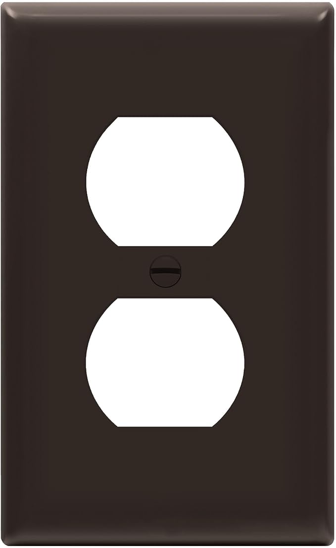 ENERLITES Duplex Receptacle Outlet Wall Plate, Gloss Finish, Size 1-Gang 4.50" x 2.76", Unbreakable Polycarbonate Thermoplastic, UL Listed, 8821-BR, Brown