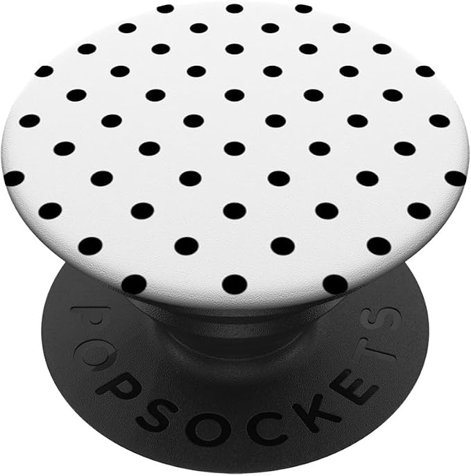 Polka Dot Pattern White And Black Women Girls Polka Dots PopSockets PopWallet for MagSafe