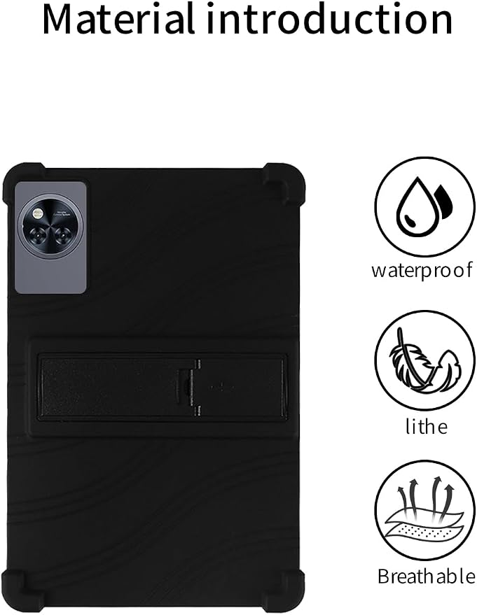 for DOOGEE Tab A9 pro+ Tablet 10.92 inch Tablet CaseBOVUGAC Soft Silicone Adjustable Stand Shockproof Kids Friendly for DOOGEE Tab A9 pro Plus 10.92 Tablet(Black)