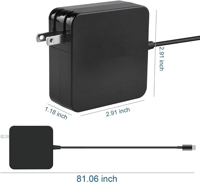 USB-C AC Adapter Charger Compatible with Samsung Galaxy Book3 Pro NP964XFG-KC2US EP-TA865