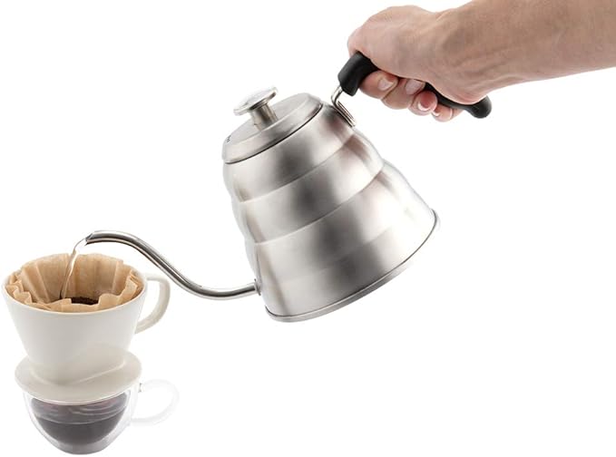 Restaurantware 41 oz Stainless Steel Pour Over Gooseneck Kettle